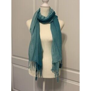 Bloomingdales Exclusive Womens Scarf Wrap Turquoise Blue Ombre Lightweight